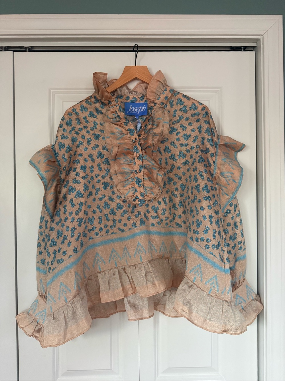 Joseph Copenhagen Ruffled Sari shirt/ blouse.